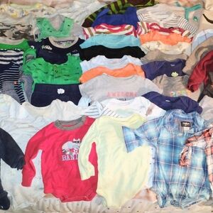 Mixed Lot 6 Month Baby Boy Onesies, Pjs, Shirts, Pants, Matching Sets &More
